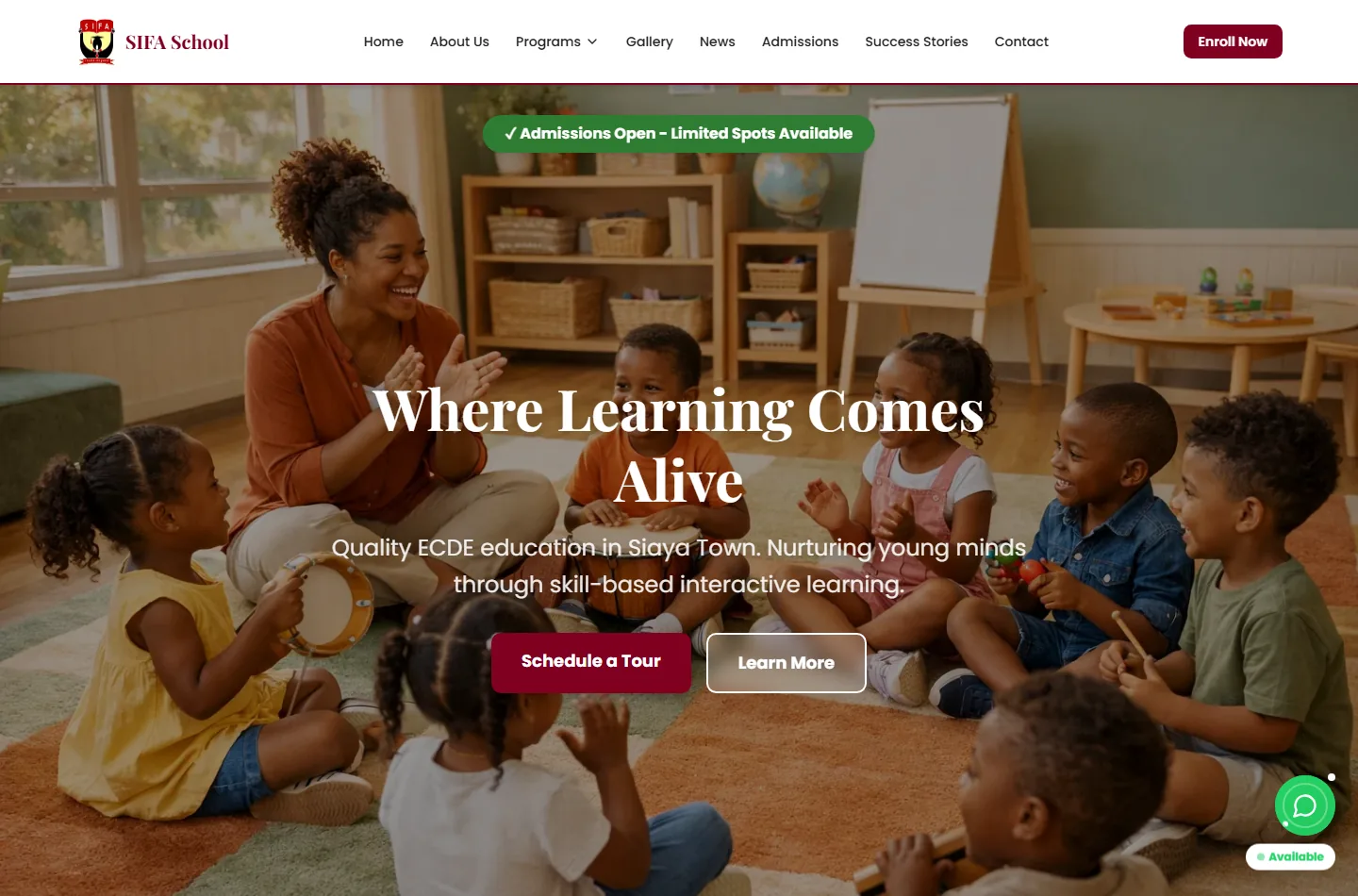 SIFA School Siaya homepage preview