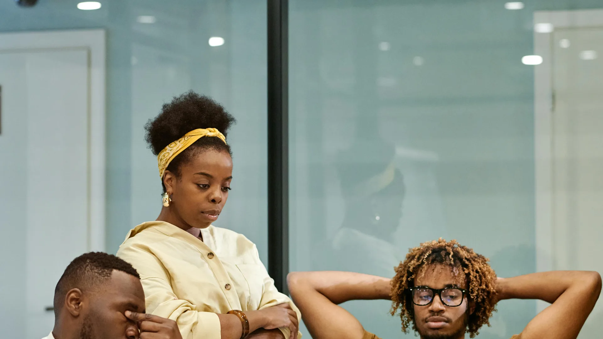 Technology consultants reviewing a digital strategy in a meeting