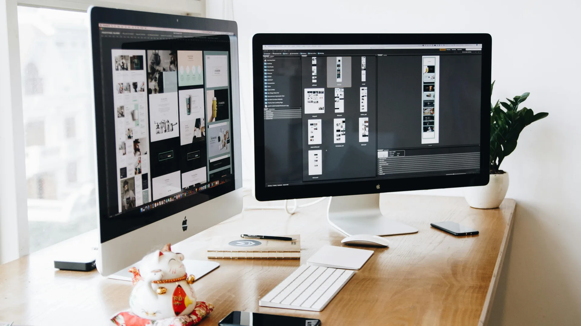 Designer planning user interface and user experience screens