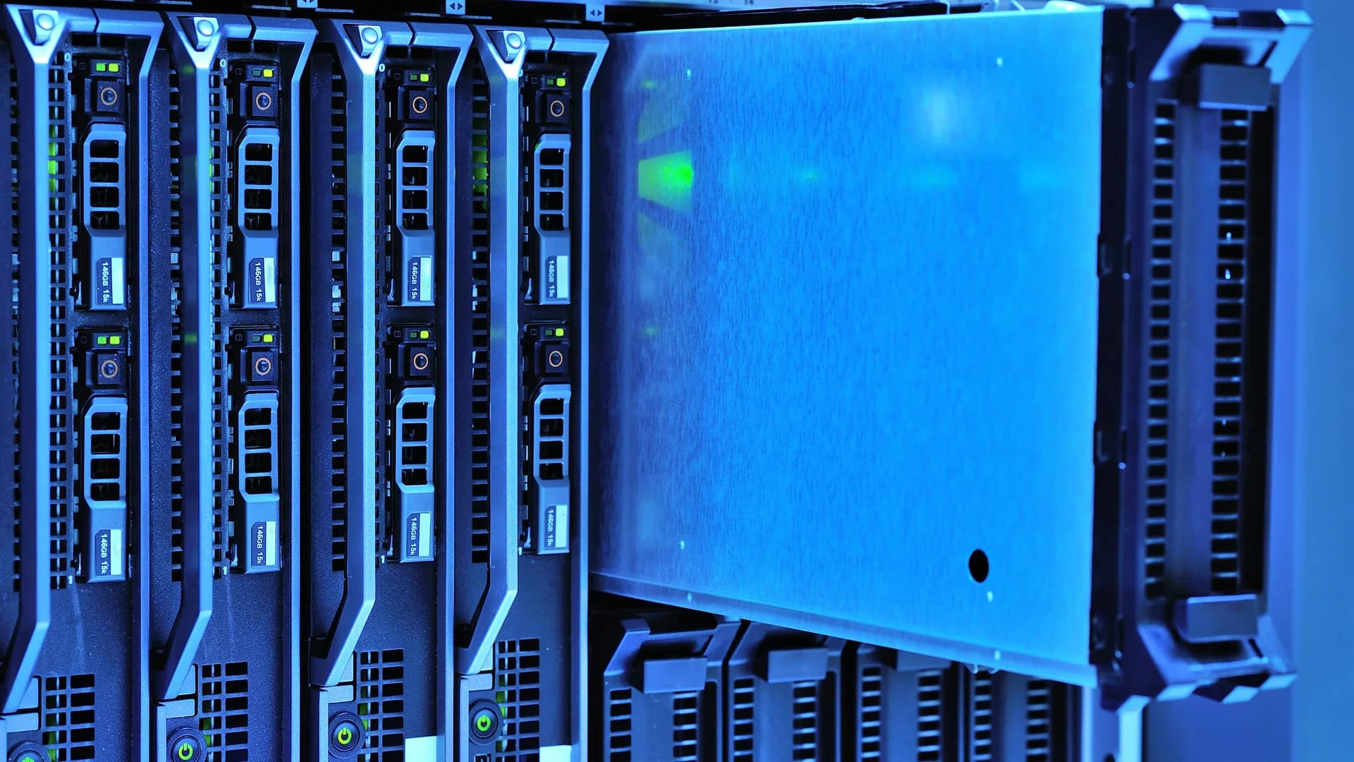 Server room hardware for managed website hosting